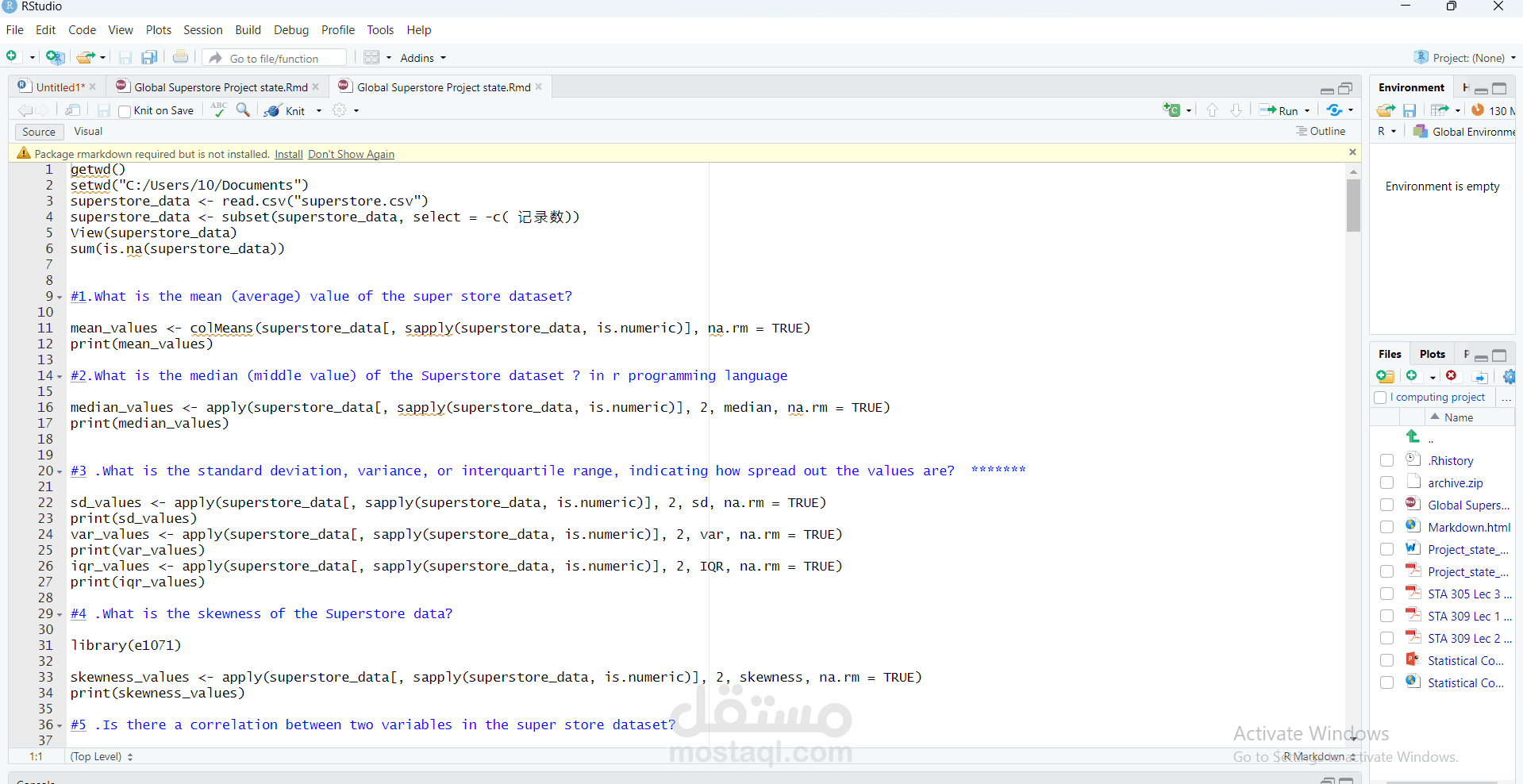 Global Superstore Sales Data Analysis (university project)