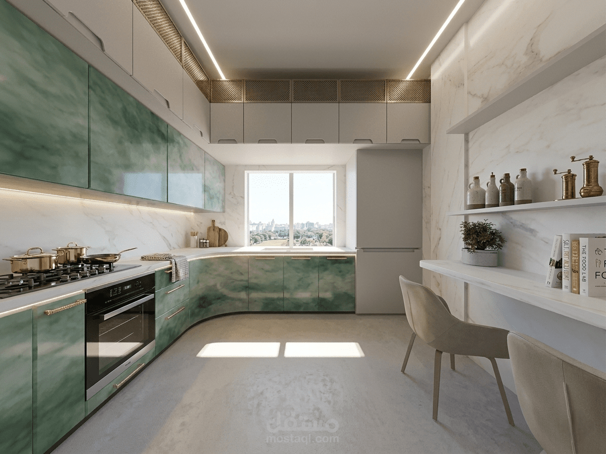 تصميم داخلي وإظهار معماري لمطبخ عصري - Modern Interior Design