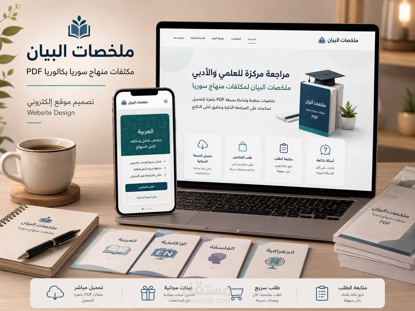 تصميم وتطوير منصة ويب عربية لبيع وتحميل ملفات PDF مع مسار دفع متكامل