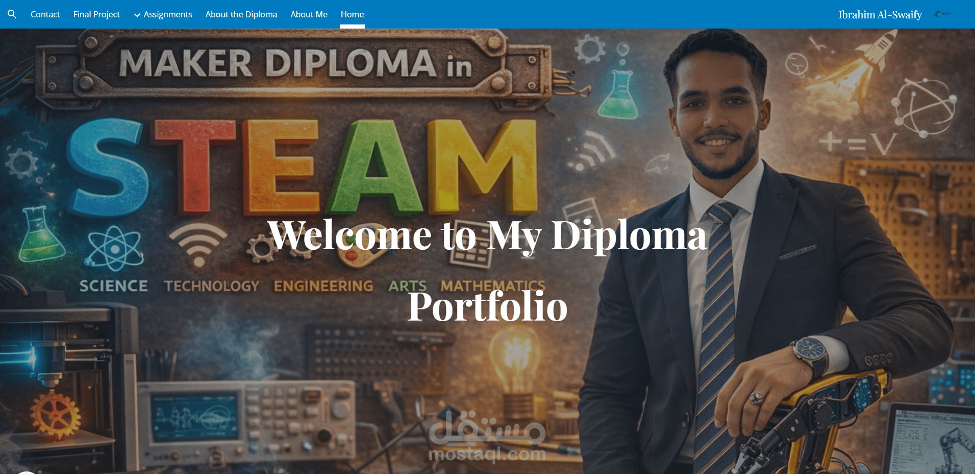 تصميم وتطوير موقع إلكتروني لعرض مشاريع STEM (قيد التطوير)