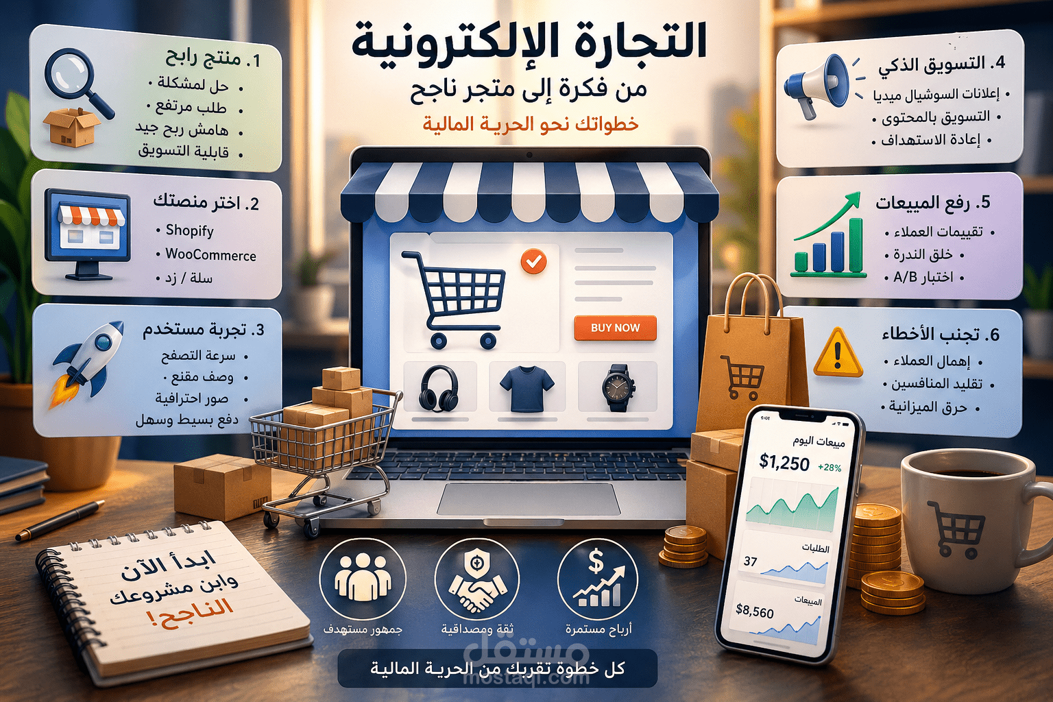 التجارة الإلكترونية: دليلك العملي لبناء متجر ناجح وتحقيق دخل مستمر
