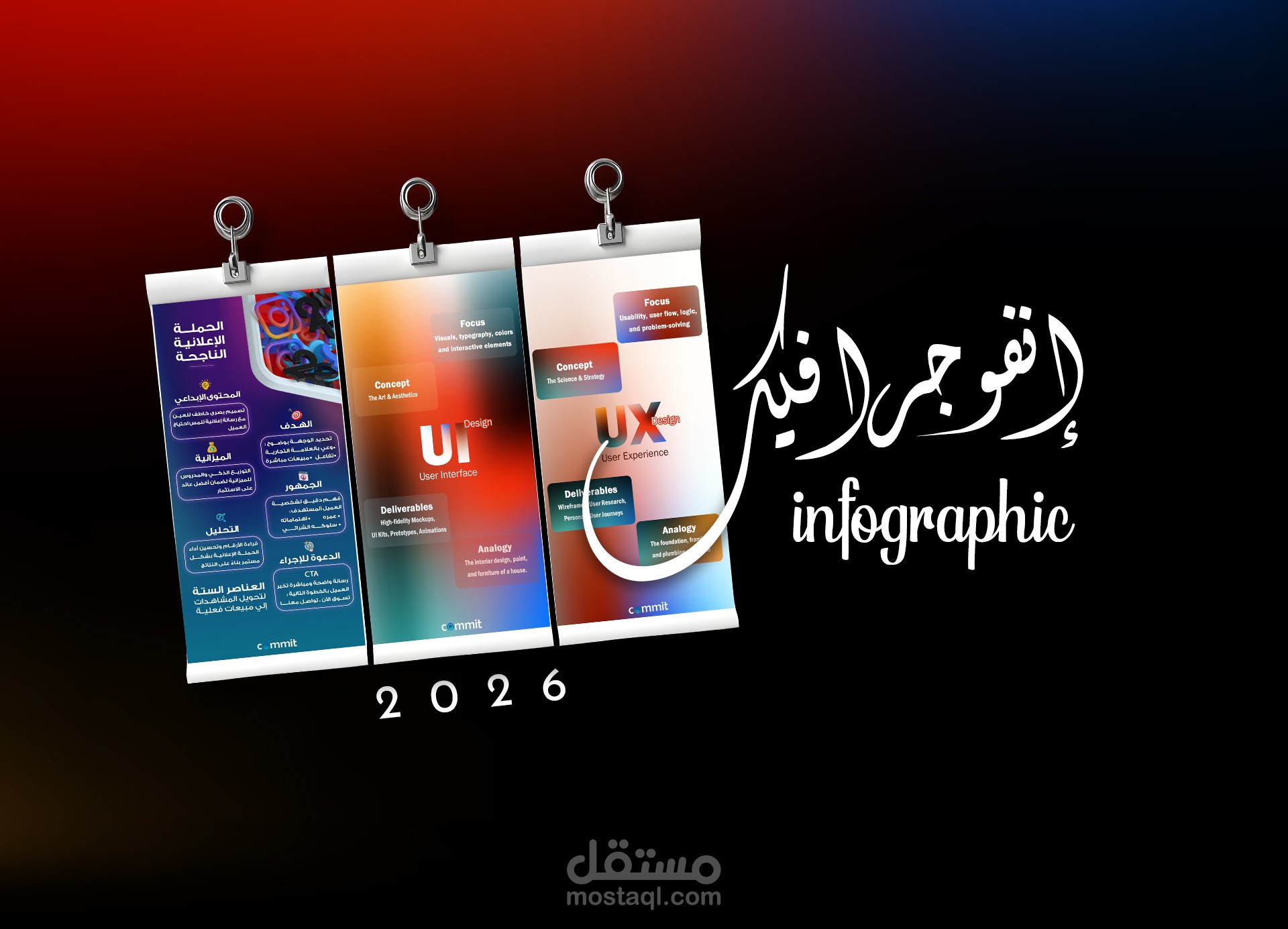 تصميم انفوجرافيك متنوع لشركة تقنية