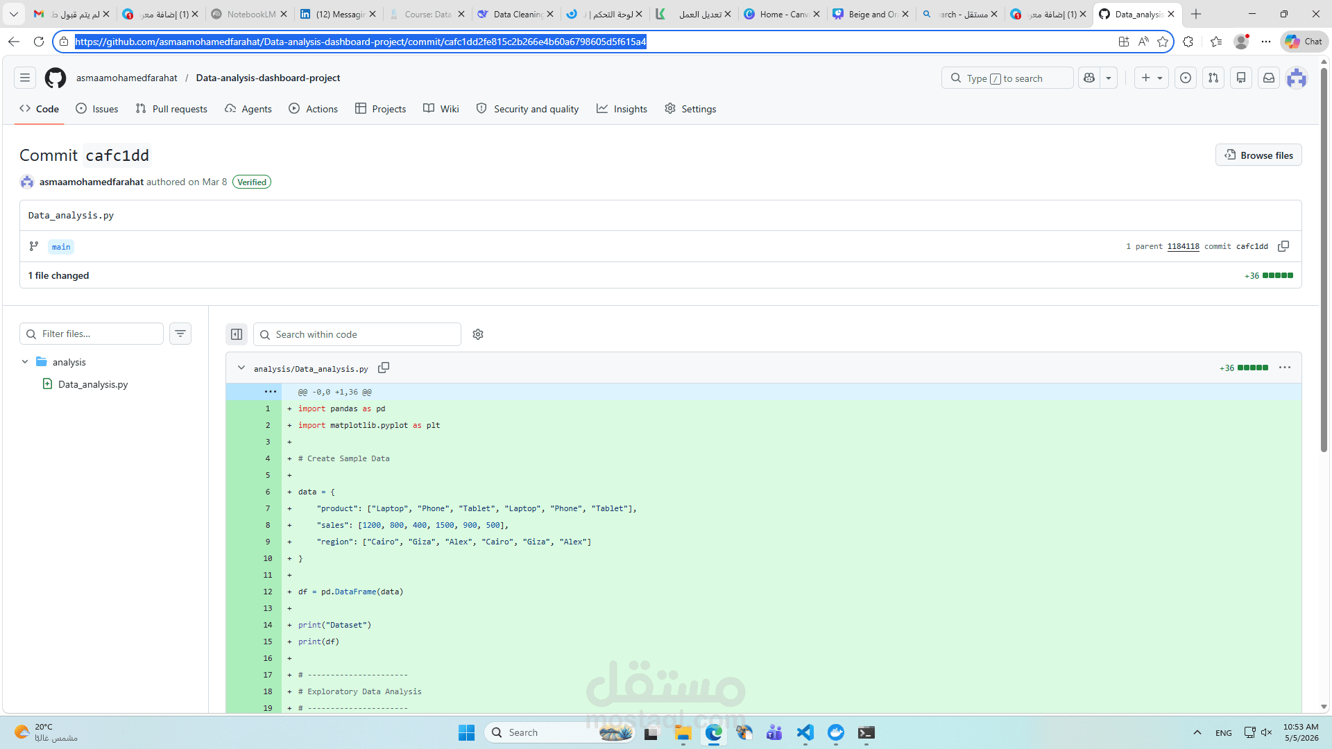 Data Analysis & Dashboard Project