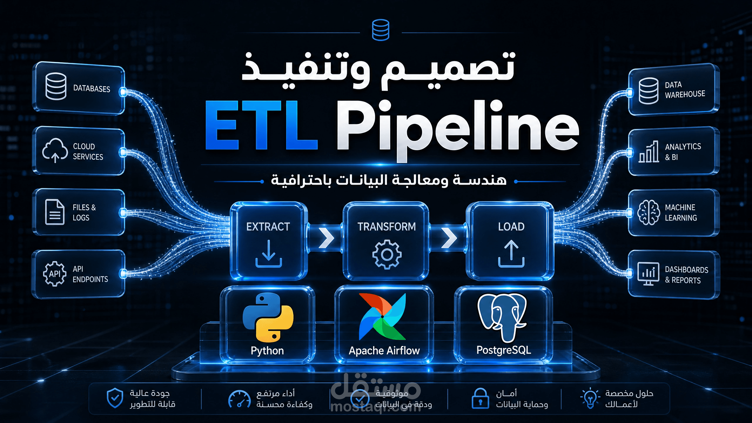 تنفيذ ETL Pipeline احترافي باستخدام Python وAirflow وPostgreSQL