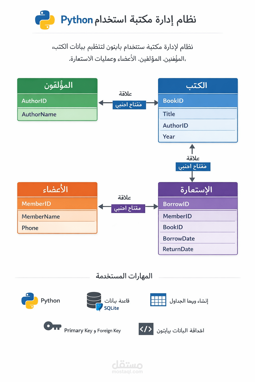 Library Management System باستخدام Python