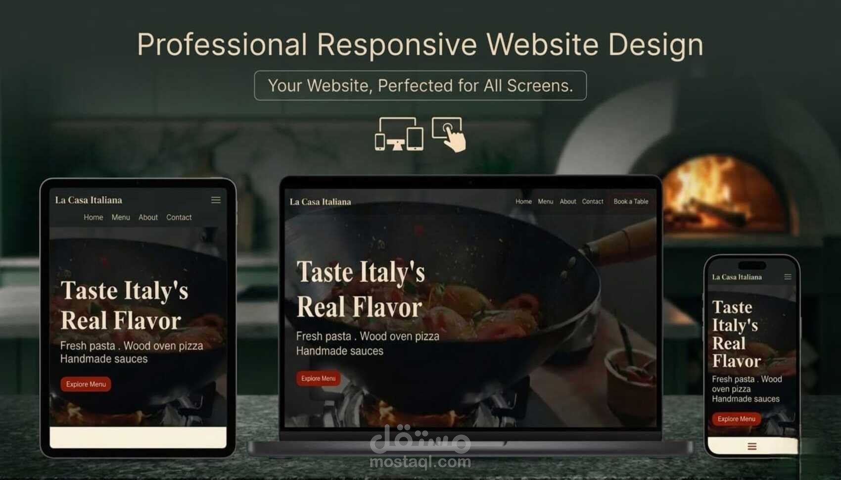 Italian Restaurant Experience – موقع مطعم إيطالي متكامل