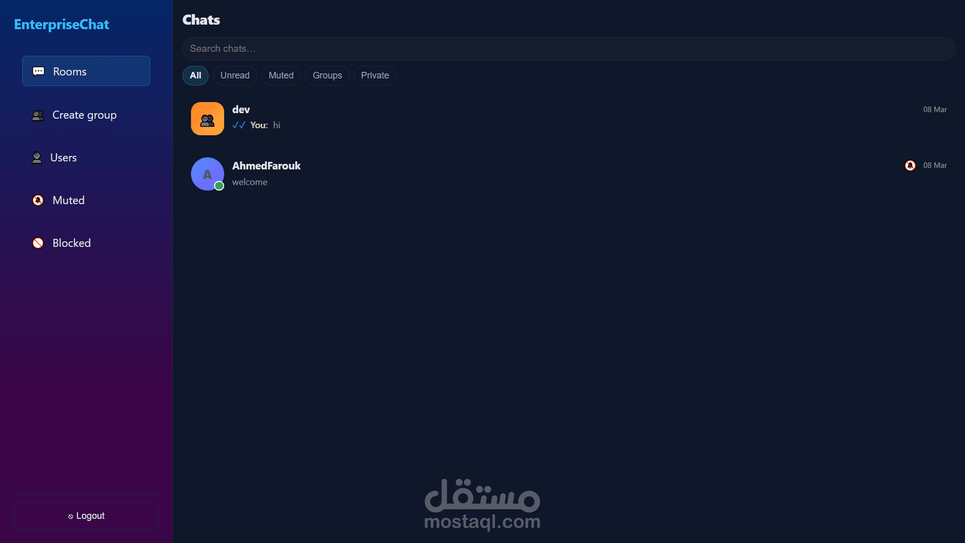 منصة OmniLink للمراسلة الفورية للمؤسسات (.NET 8 & SignalR)