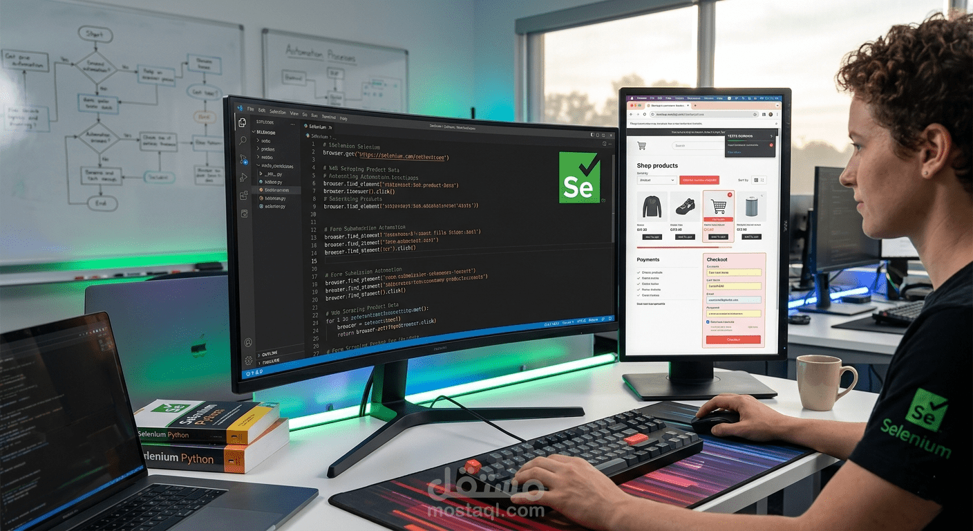 تطوير نظام أتمتة متصفح باستخدام Selenium لتنفيذ مهام تلقائية