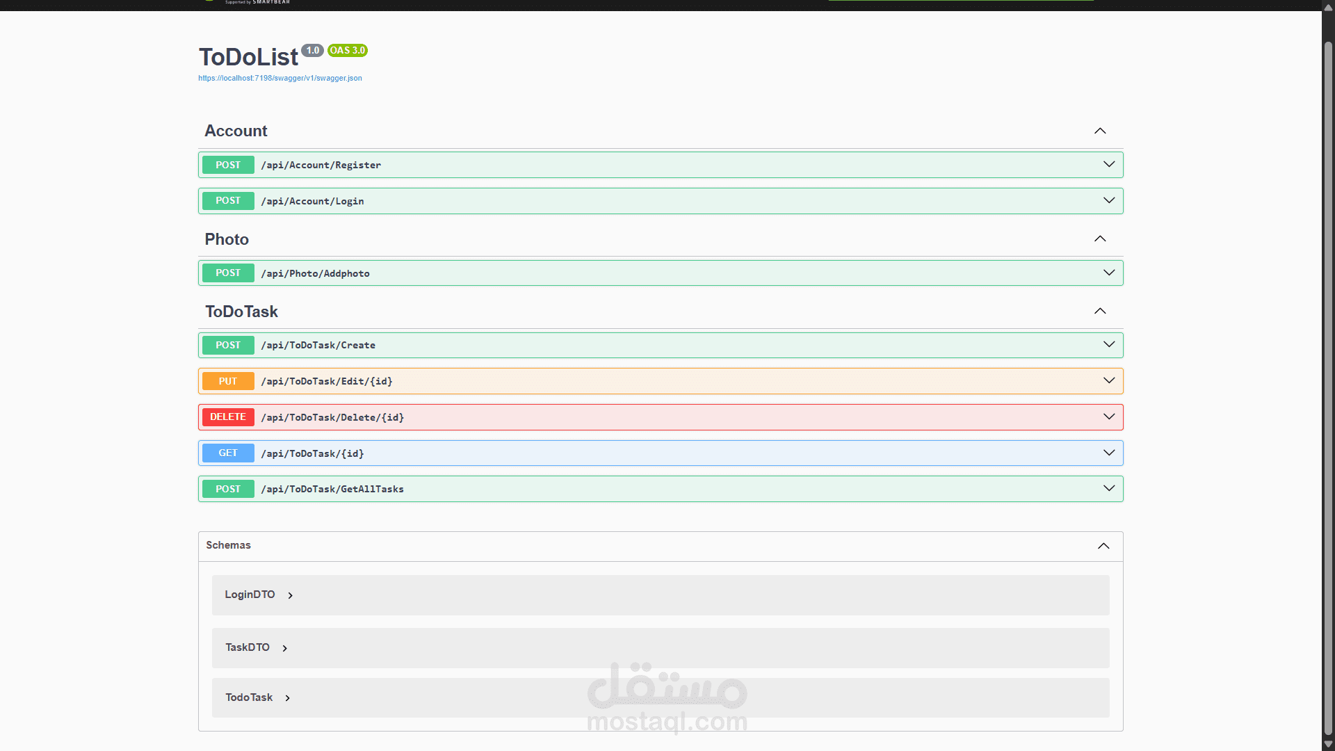 بناء وتأمين RESTful API متكامل لإدارة المهام (ToDo List) بـ ASP.NET Core