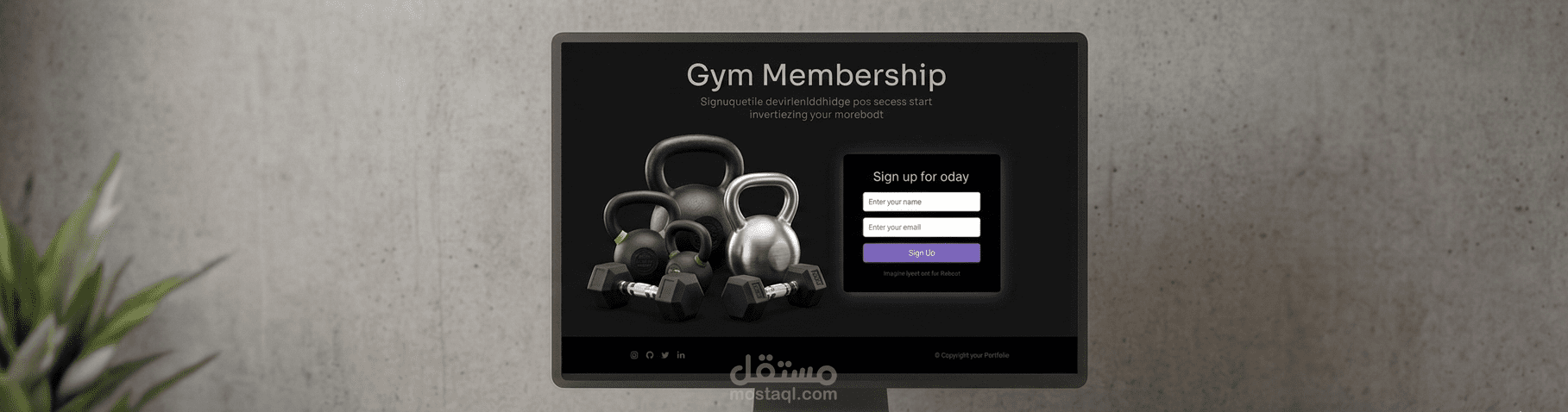 صفحة هبوط متكاملة لنادي رياضي (Gym Landing Page) - تصميم وتحويل برمجياً