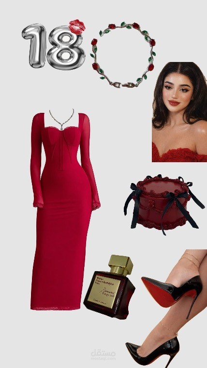 Bold Red Birthday Outfit Moodboard