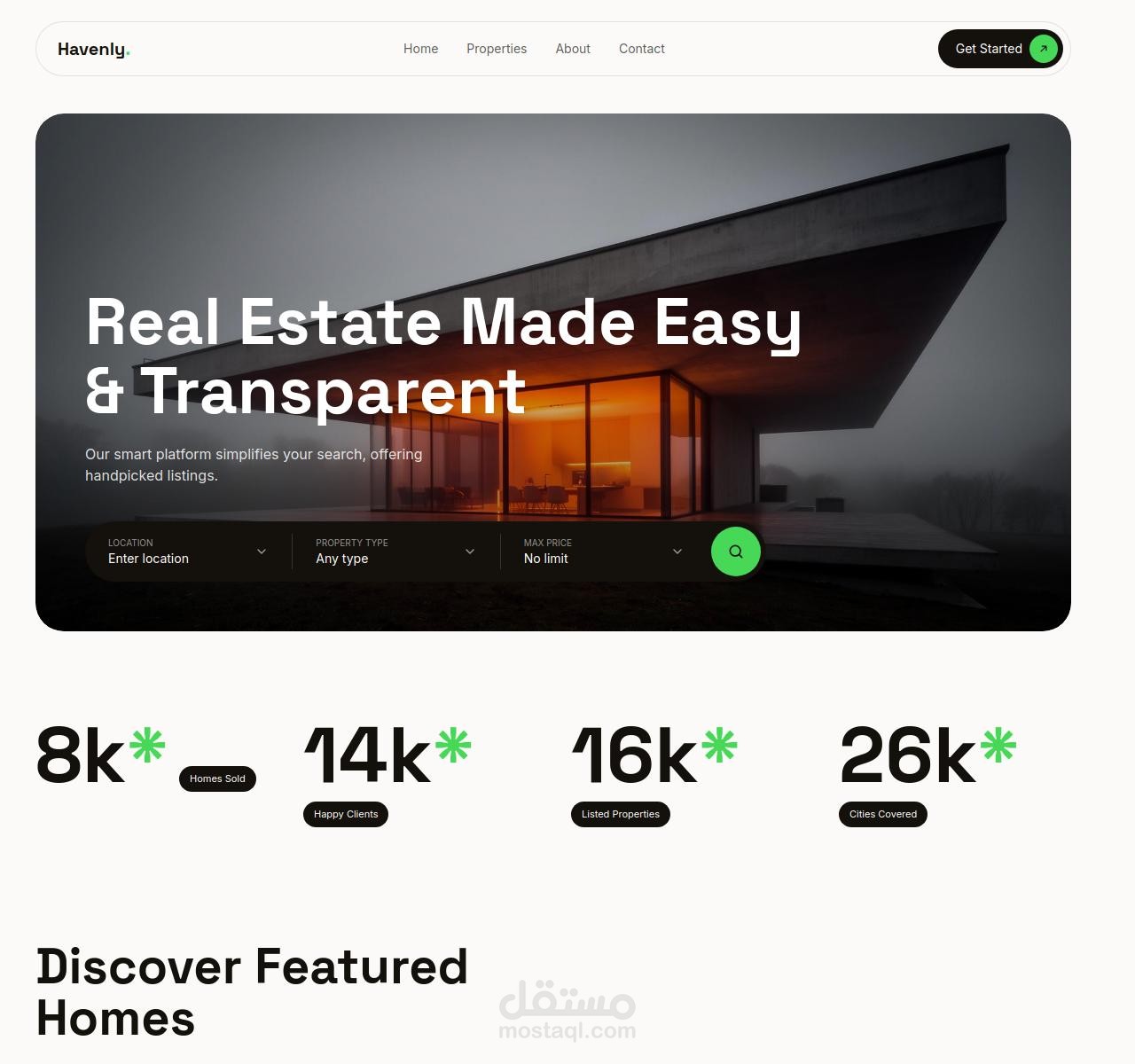 Havenly Real Estate Landing Page