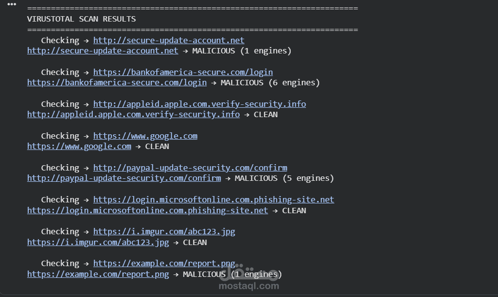 نظام ذكاء اصطناعي لكشف روابط الفيشينج تلقائياً باستخدام Gemini 2.5 وVirusTotal API وLangChain