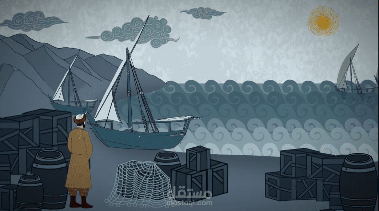 فيديو ثنائي الأبعاد لمقدمة لعبة عربية تراثية ثلاثية الأبعاد عن الرحالة العربي ابن ماجد