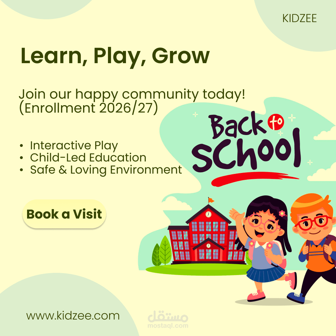 تصميم إعلان سوشيال ميديالحضانة Kidzee التعليمية.