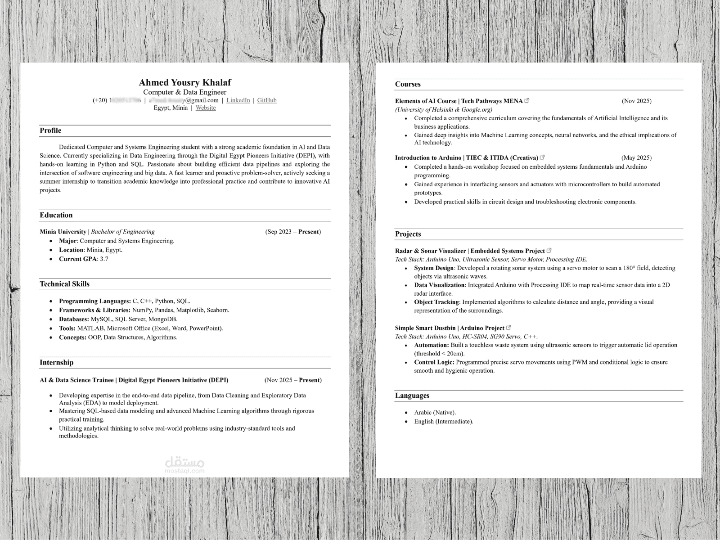 تصميم سيرة ذاتية احترافيه متوافقة مع أنظمة الـ ATS