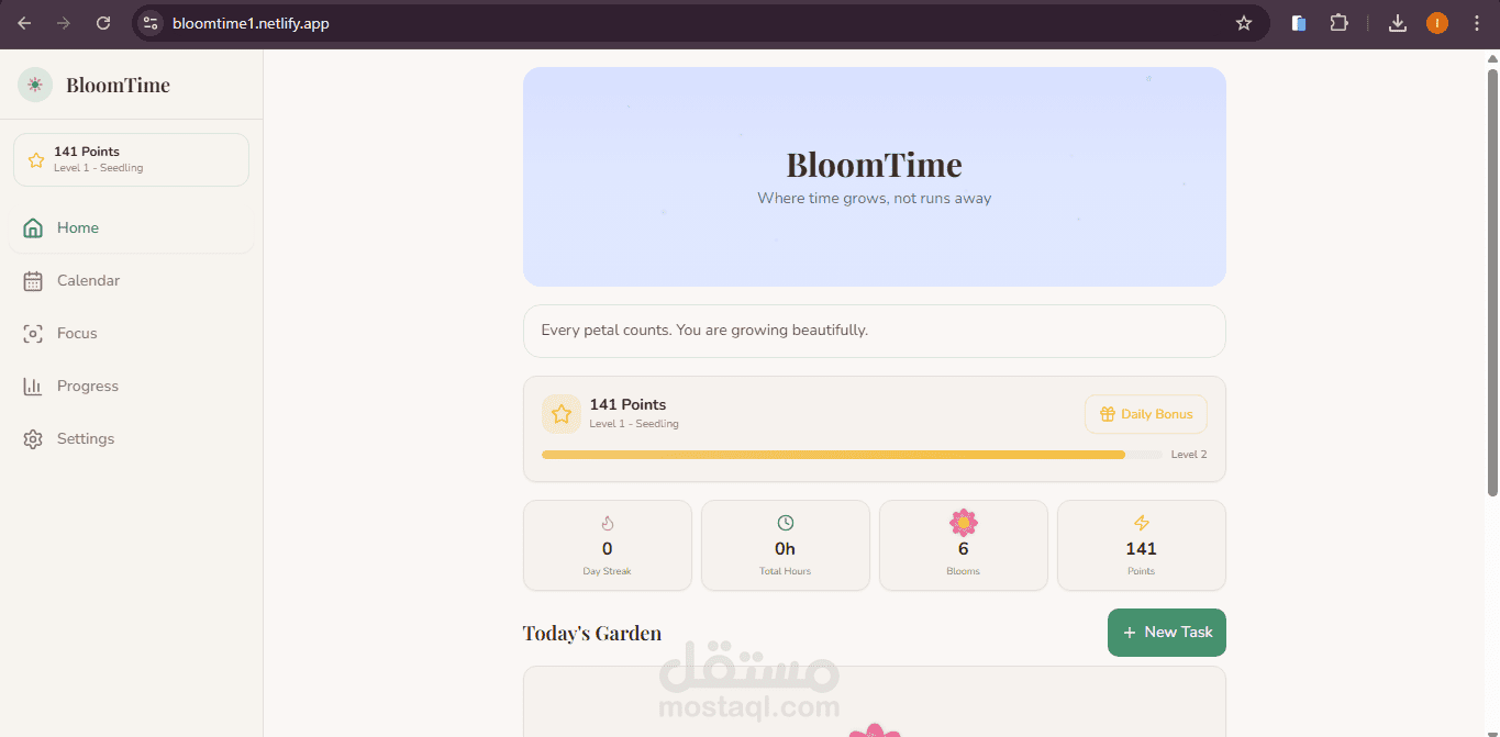 BloomTime – Smart Time Management & Productivity Web App