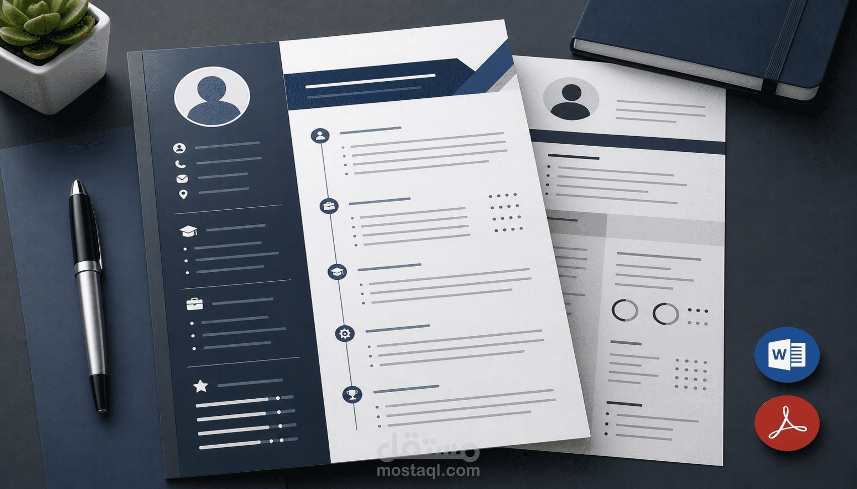 انشاء سيرة ذاتية احترافية CV و portfolio