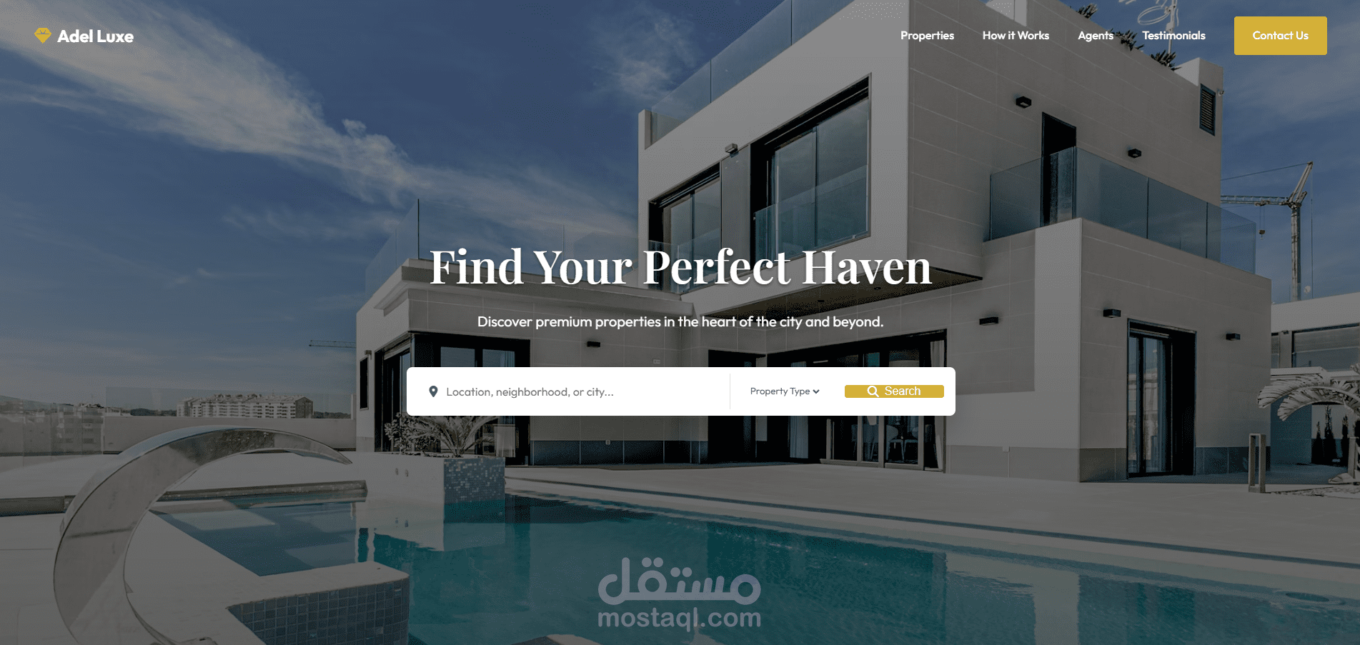 تصميم وتنفيذ صفحة هبوط عصرية وفاخرة لشركة هندسة معمارية