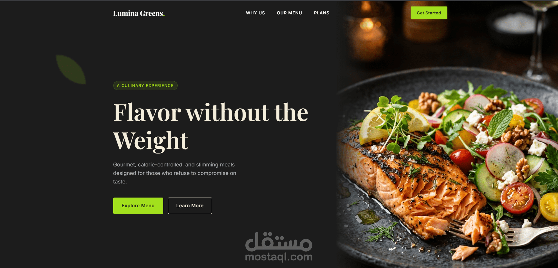 تصميم وتطوير  احترافي لمطعم أو براند أكل صحي