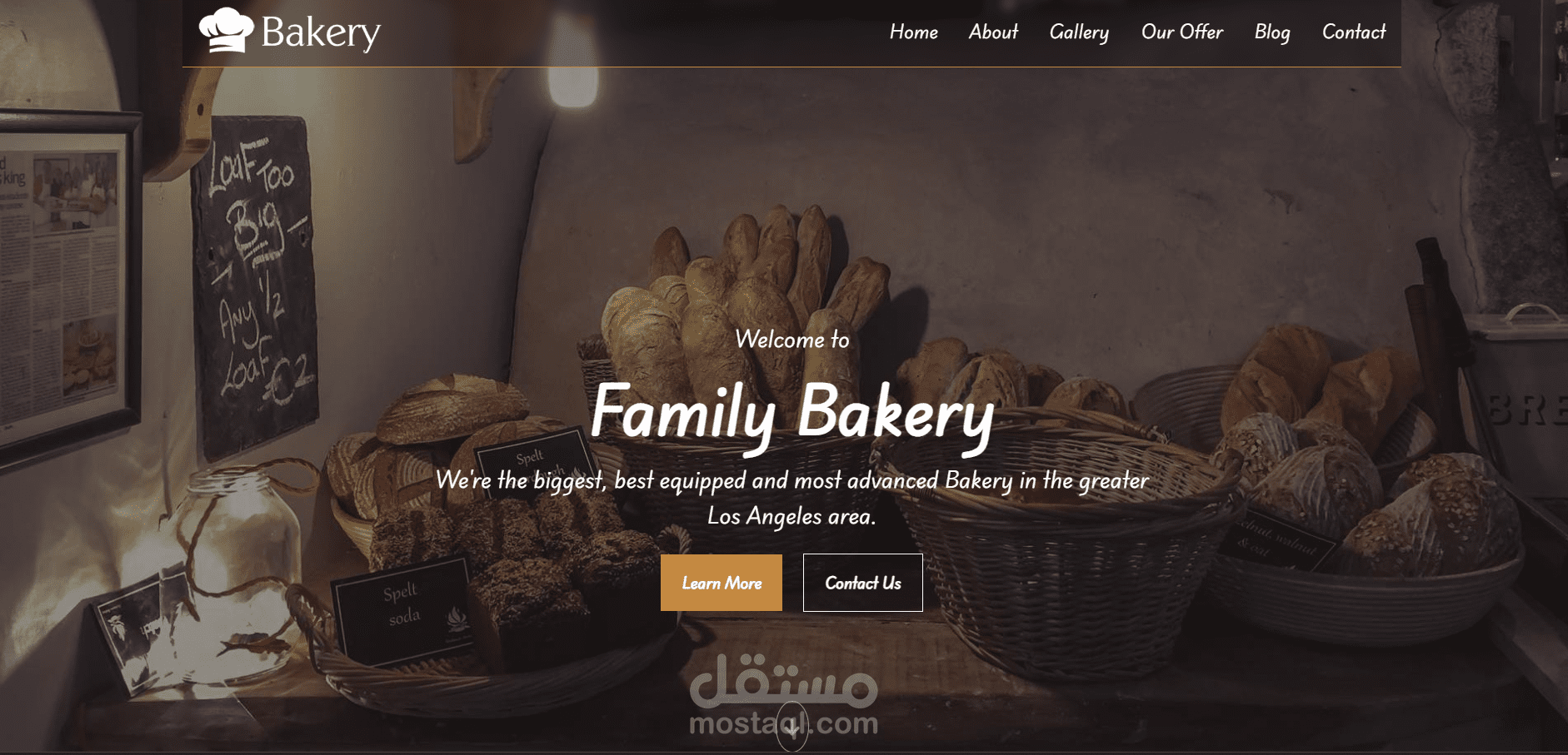 تصميم موقع Bakery (مخبوزات) احترافي