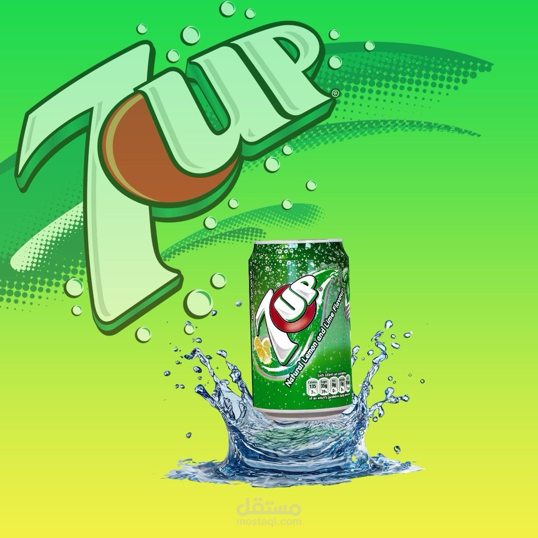 Lemony Refreshment: Dynamic 7Up Product Visual.