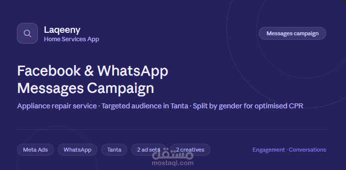 ميديا بلان لـ Laqeeny | تطبيق خدمات منزلية في طنطا