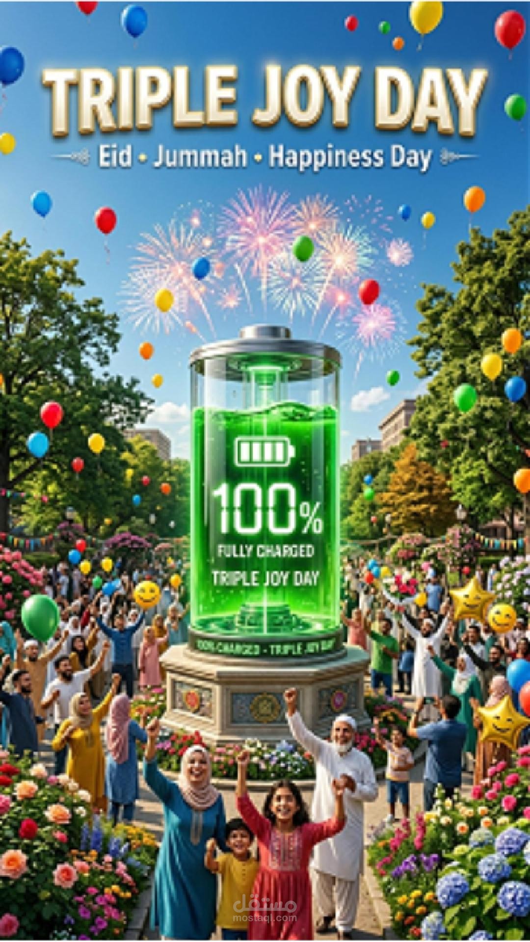 فيديو عن عيد الفطر باستخدام ادوات الذكاء الاصطناعي