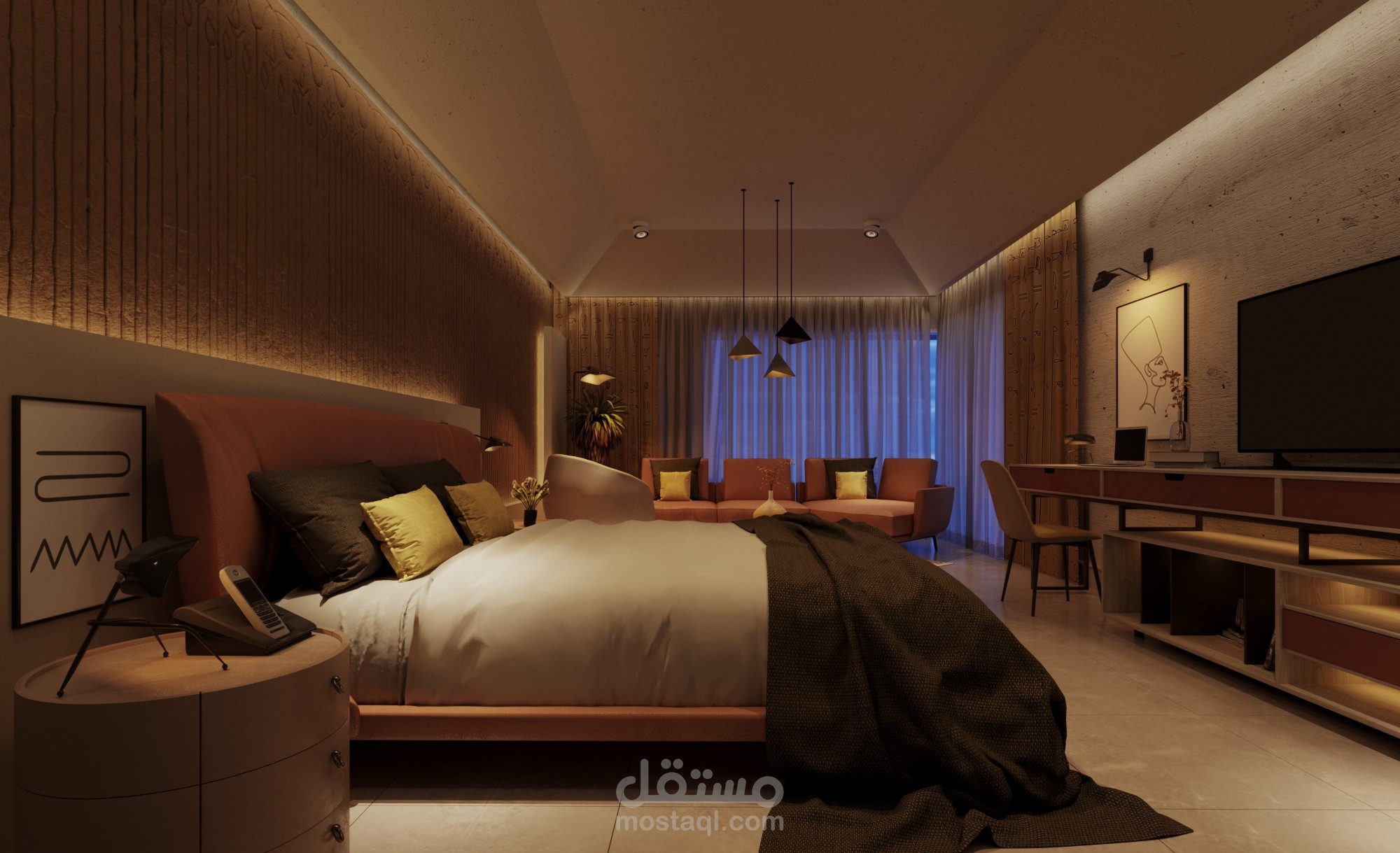 تصميم فيلا بالطراز الفرعوني