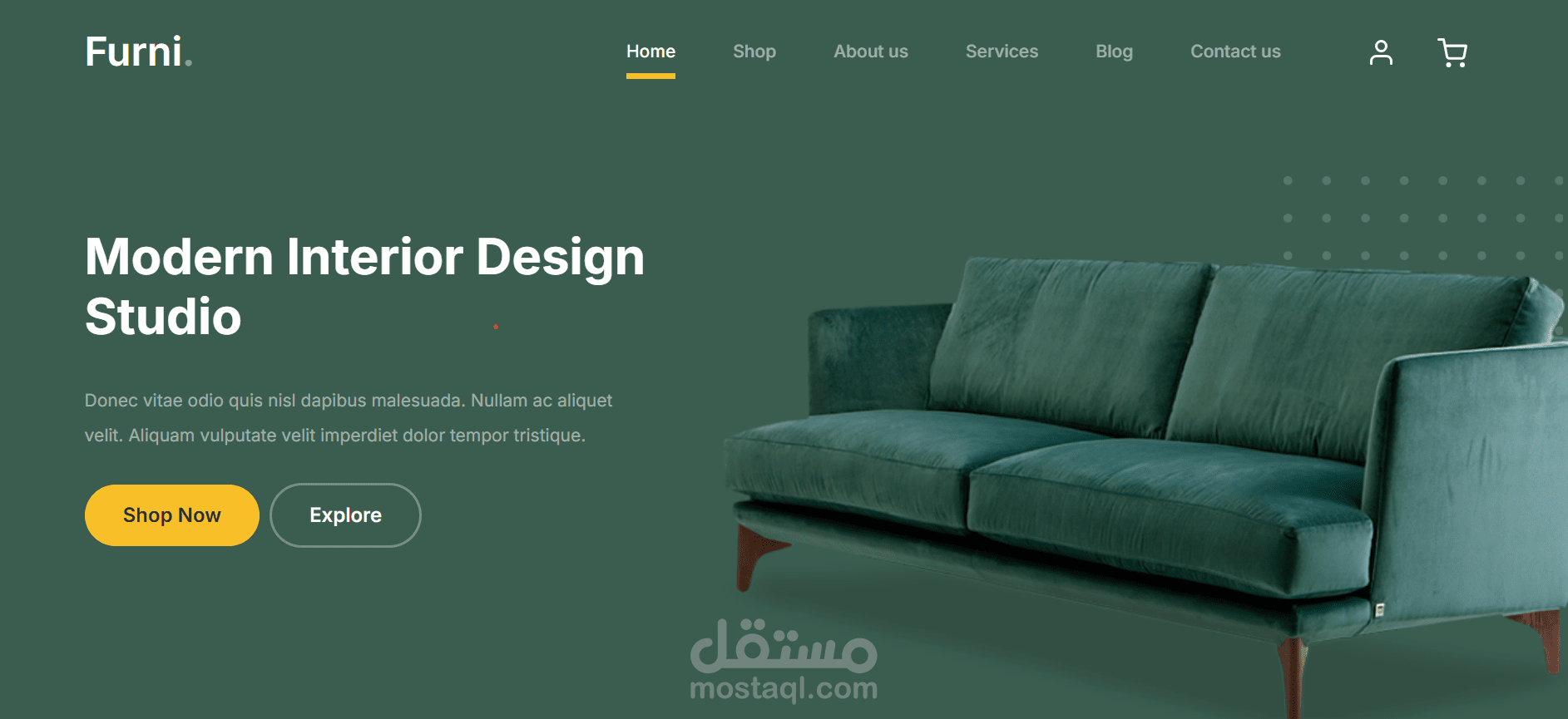 تصميم وتطوير موقع متجر أثاث متكامل باحترافية عالية (Furni UI/UX + Front-End)