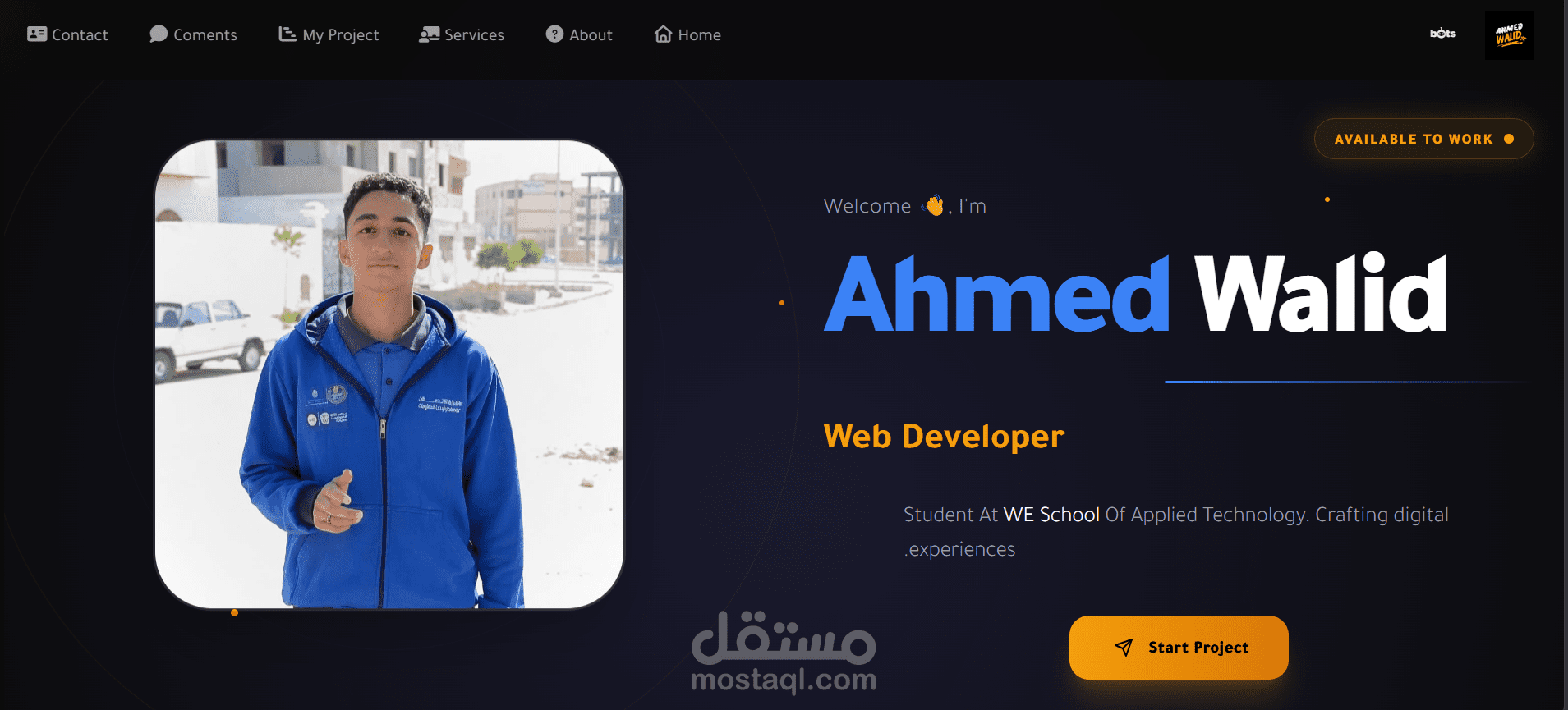 تصميم وتطوير موقع Portfolio احترافي لعرض المهارات والمشاريع