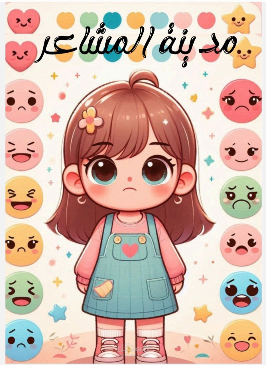 كتاب أطفال لتعليم المشاعر (سعادة، حزن، غضب) باستخدام Canva وAI