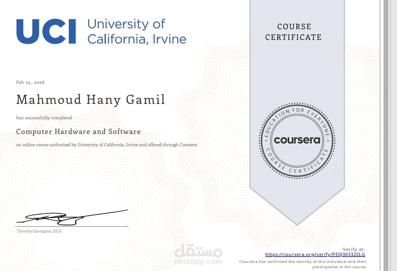 Computer Hardware and Software Specialist - University of California, Irvine