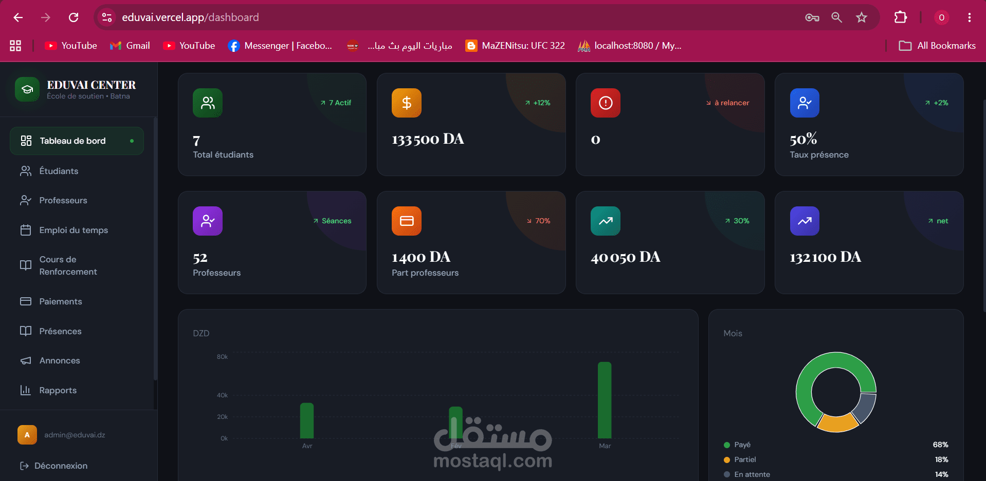 eduvai موقع ويب لمدرسة