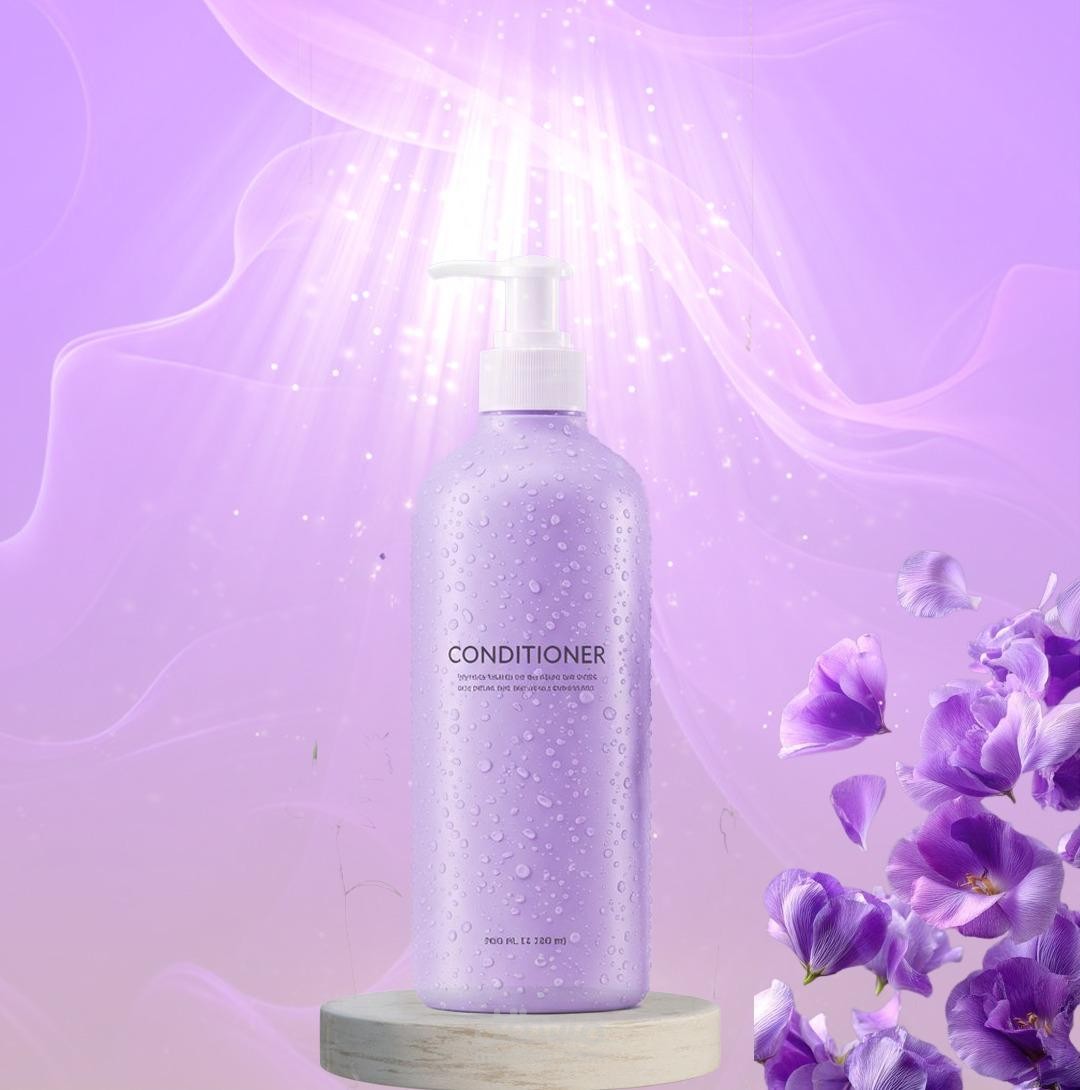 تصميم إعلان احترافي لمنتج بلسم شعر بأسلوب ناعم وفاخر (Luxury Beauty Ad).