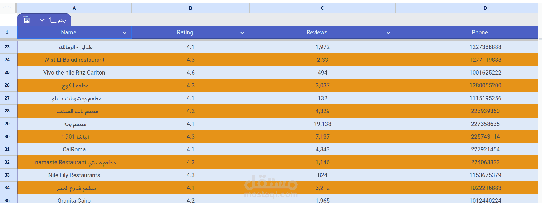 Google maps data scraping