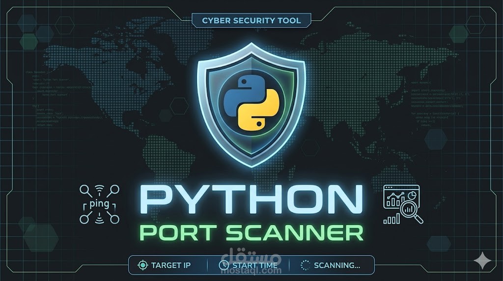 برمجة أداة فحص منافذ (Port Scanner) احترافية بلغة بايثون