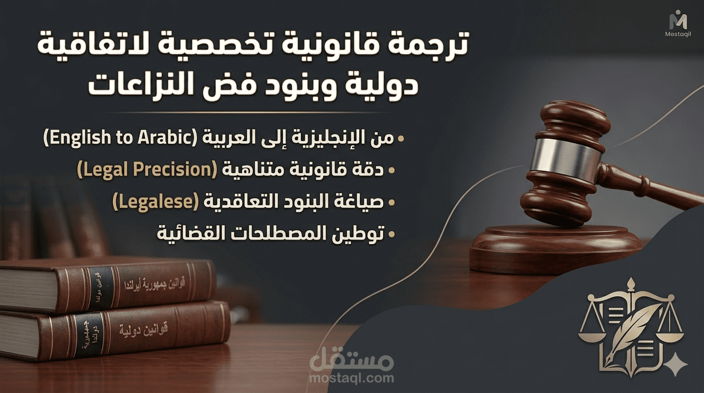 ترجمة قانونية تخصصية لاتفاقية دولية وبنود فض النزاعات (Legalese)