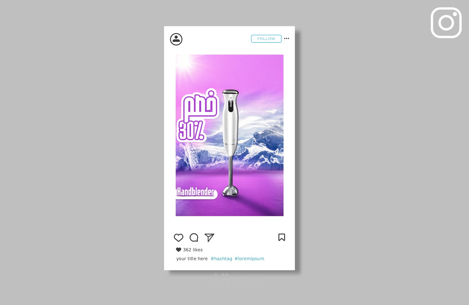 تصميم إعلان تجاري إبداعي لمنتج منزلي (Hand Blender Social Media Post)