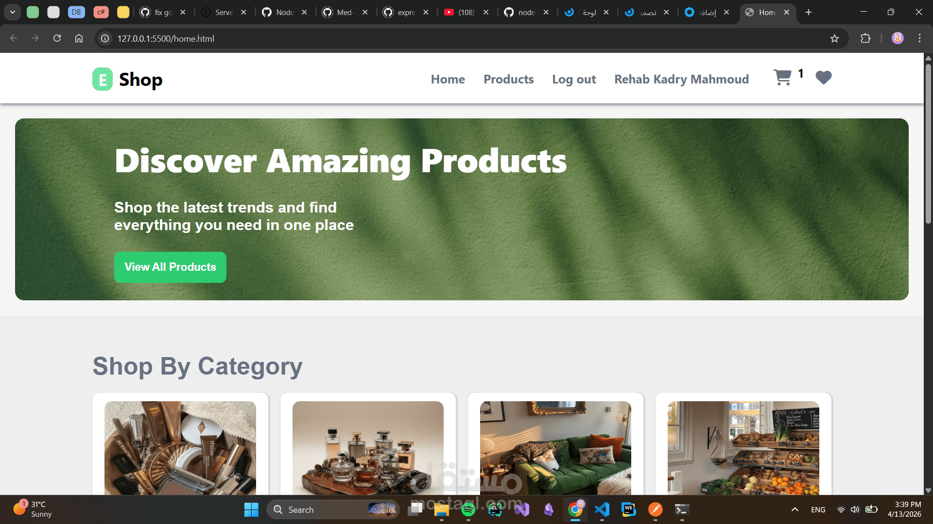 تصميم متجر إلكتروني (Front-End) باستخدام HTML, CSS, JavaScript