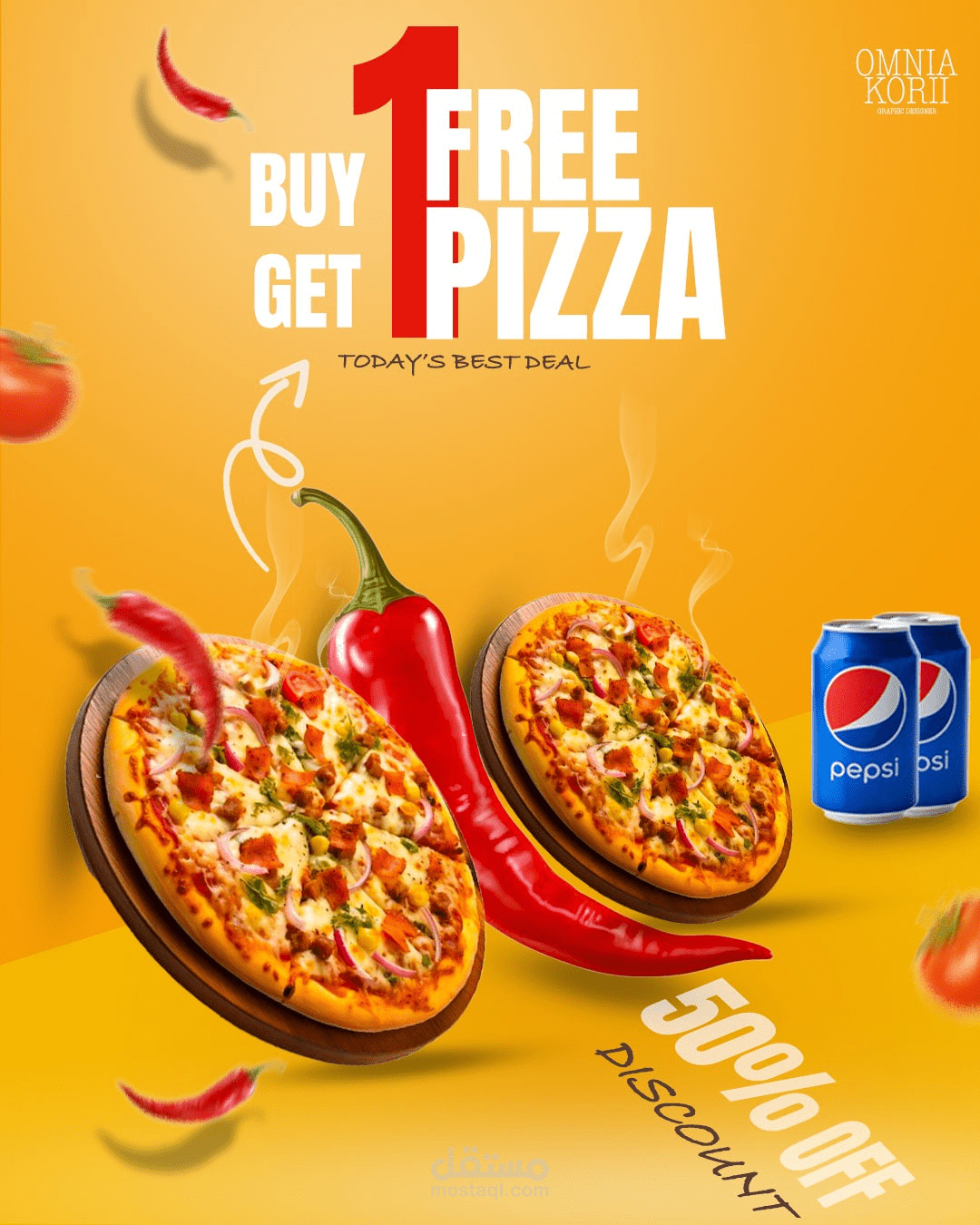 بوستر اعلاني لمطعم بيتزا