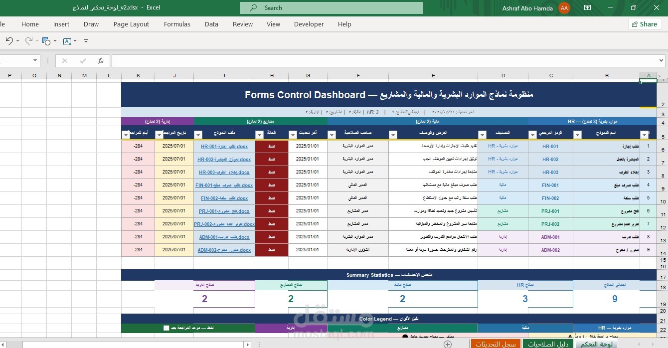 تنظيم وجدولة نماذج الـ Word ورفعها على Excel
