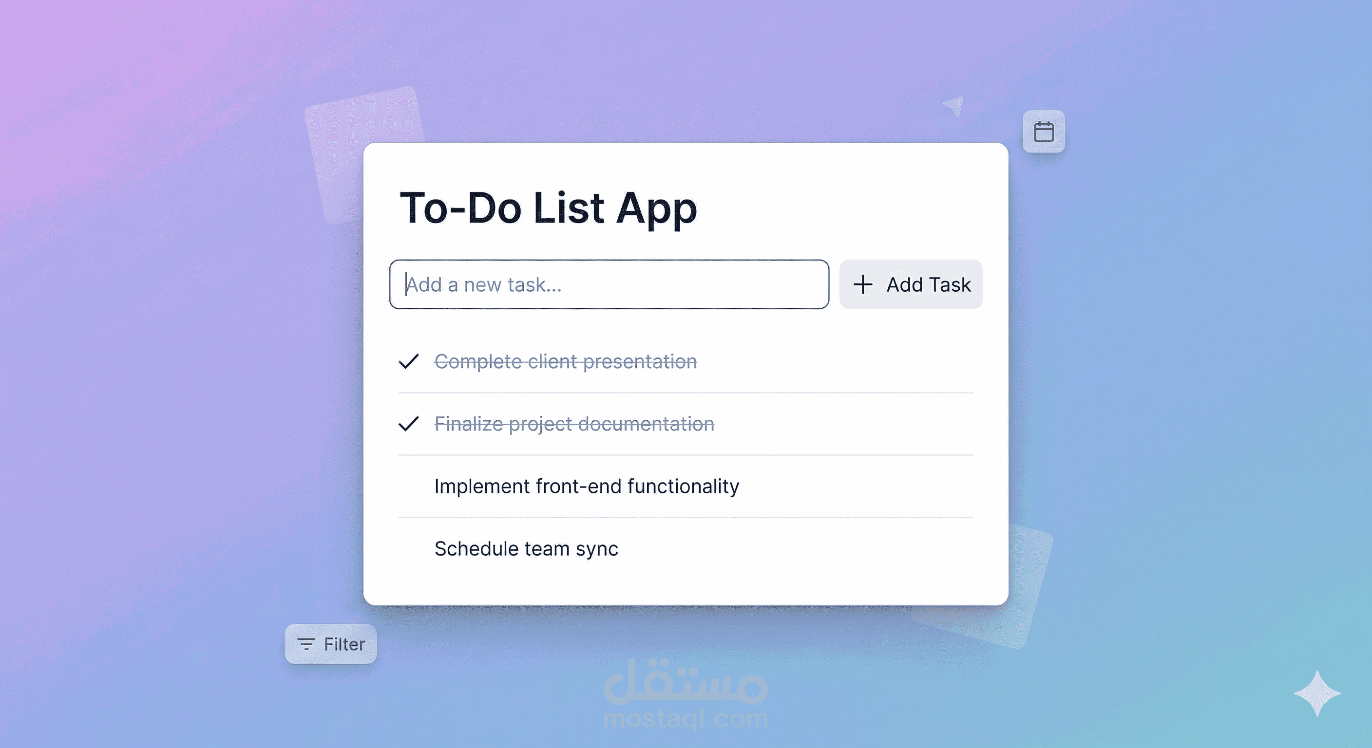 To-Do List App | تطبيق ويب تفاعلي لإدارة المهام اليومية