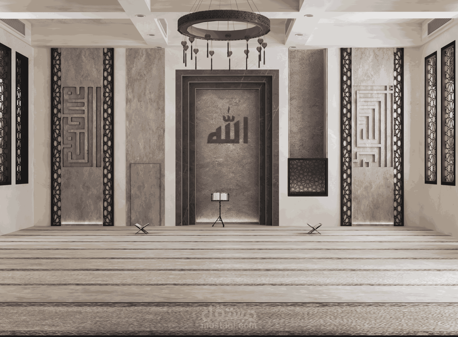 تصميم مسجد ومنطقة الوضوء | Mosque & Ablution Area Design