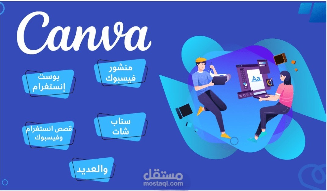 تصميم قالب هوية بصرية كامل ومنشورات سوشيال ميديا احترافية عبر Canva.