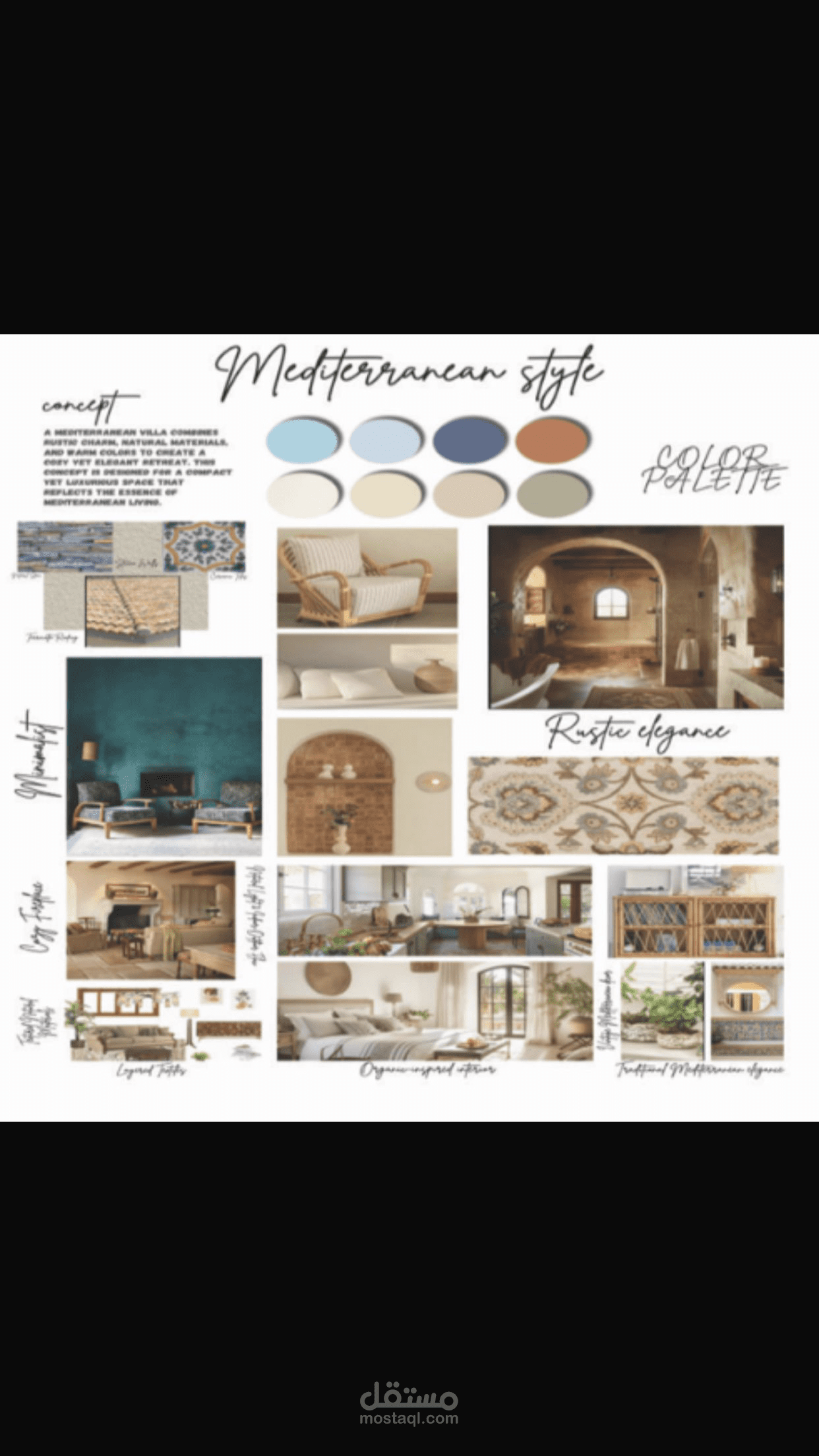 Interior design mood board