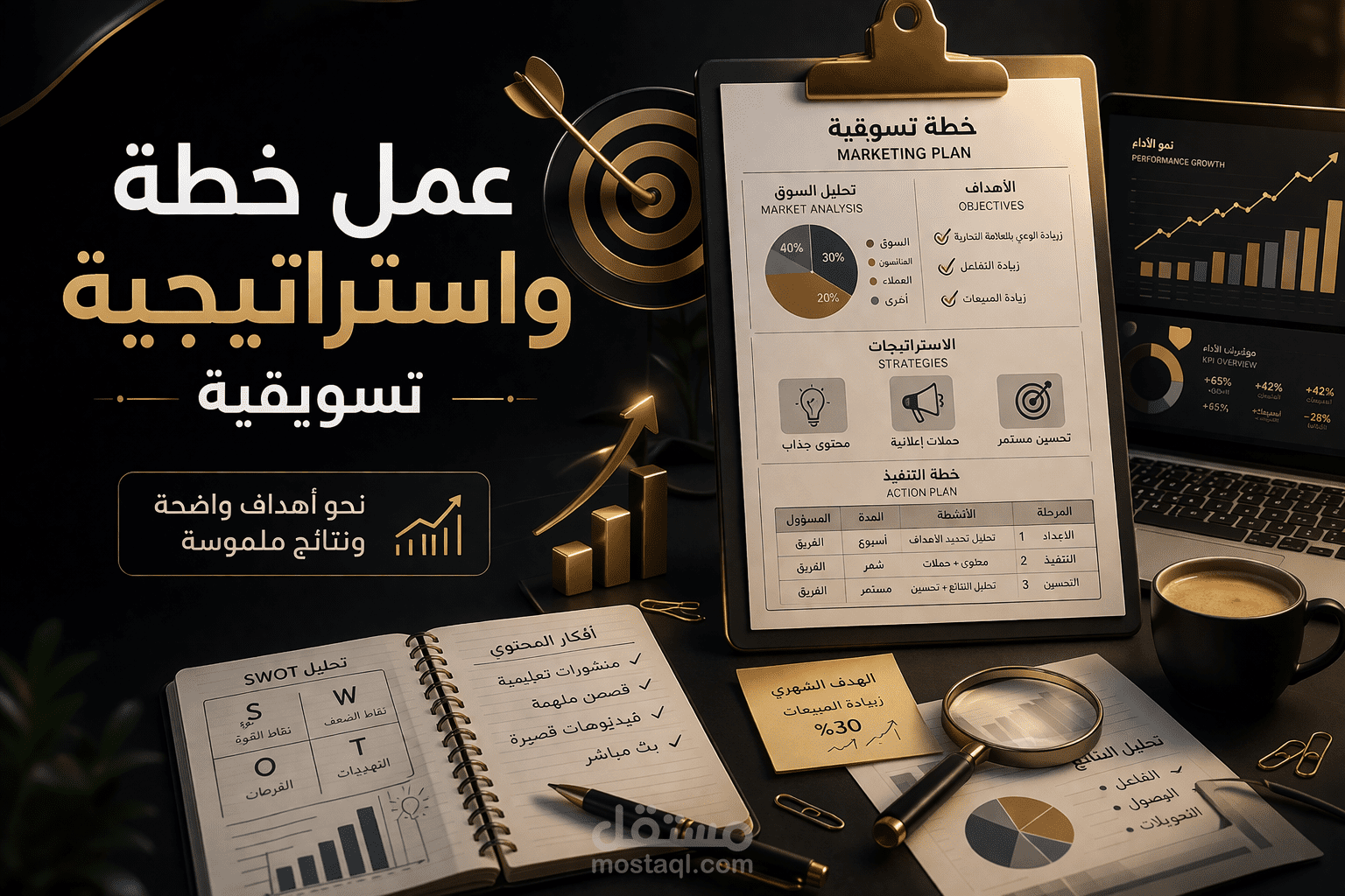 ابدأ بنجاحك مع خطة محتوى واستراتيجية تسويق مدروسة