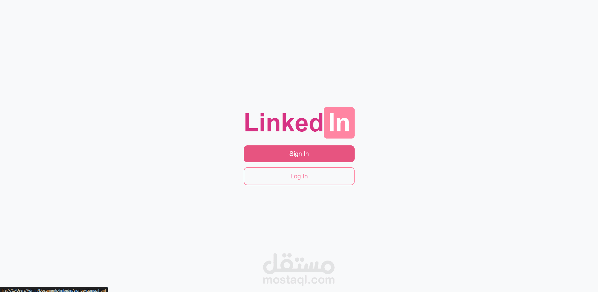 تصميم وتطوير موقع محاكاة لمنصة LinkedIn