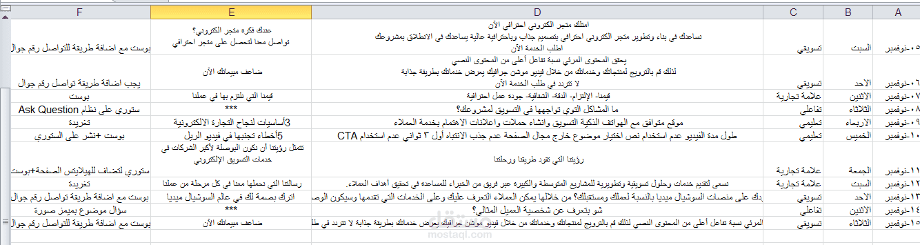 كتابة محتوى.