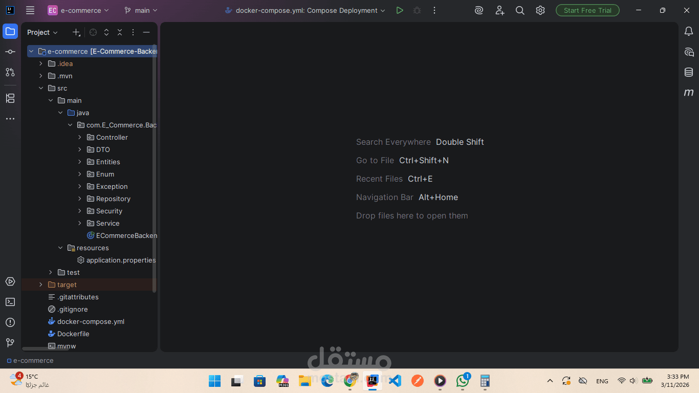 E-Commerce Backend System (نظام تجارة إلكترونية)